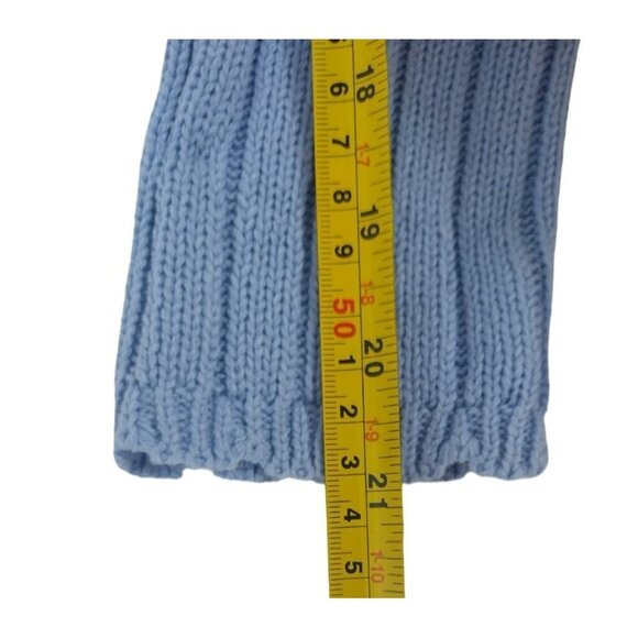 Art Class Blue Ribbed V Neck Long Sleeve Button Up Cardigan Sweater, L(10/12). - Picture 6 of 7